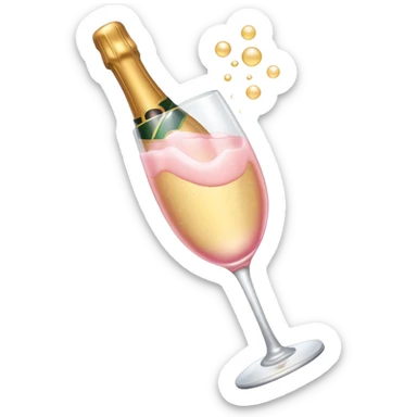 I want a emoji of champagne 🥂 but in baby pink colour  sticker