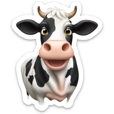 a cow saying shhh sticker