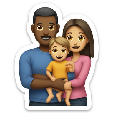 Dad,mom and little baby sticker