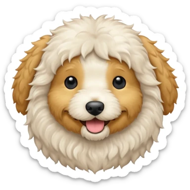 Can you make me an emoji of a white mini golden-doodle  sticker