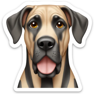 Great dane with orangish tan and black stripes sticker