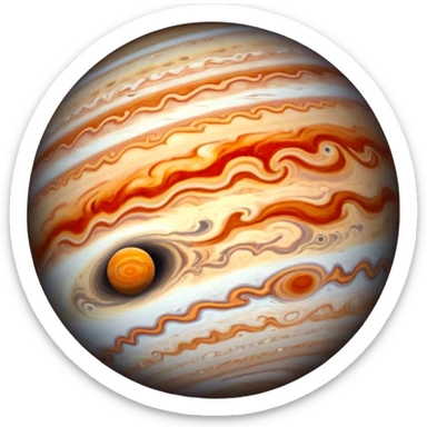 planet Jupiter with Great Red Spot visible sticker