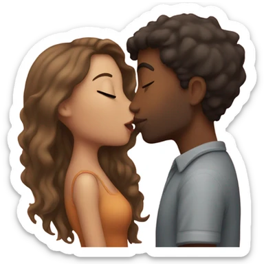 bf and gf kissing sticker