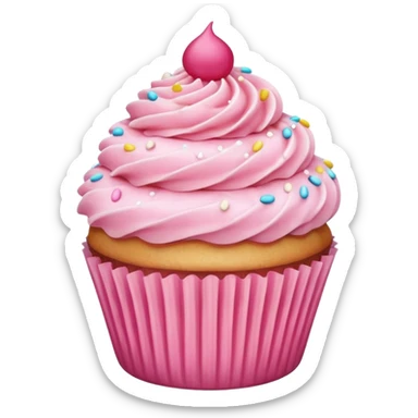 Cupcake with pink icing sticker