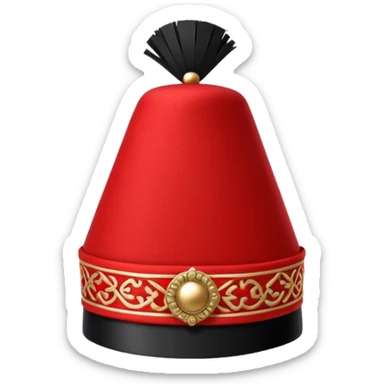 classic red fez hat with black tassel sticker