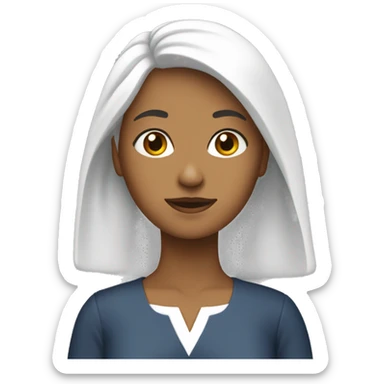 Una mujer delgada con vestido blanco. sticker