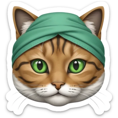doctor cat, black surgeon mask sticker