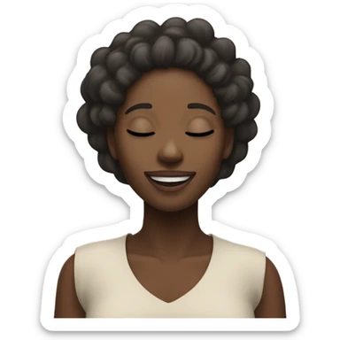 Black woman praising God sticker