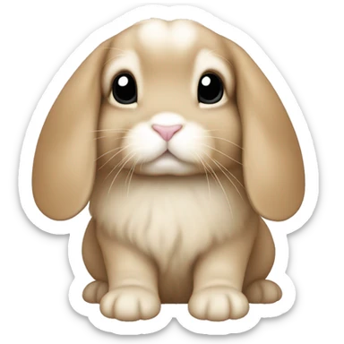 Light brown holland lop bunny sticker
