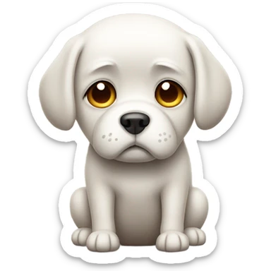 sad dog full body sticker