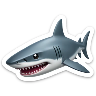 A shark with a realstic toy gun sticker