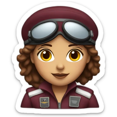 burgundy coloured female pilot sticker