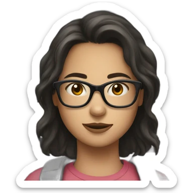 Truck +  girl with glasses and dark hair sticker