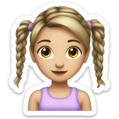 Cute girl with pony tail sticker