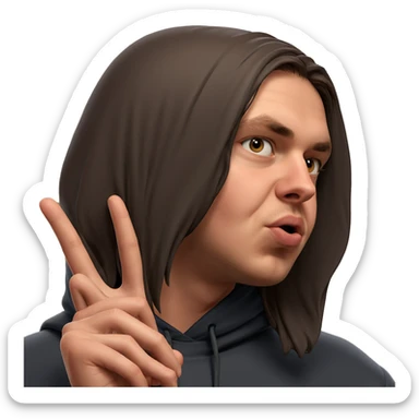 hooded meme boy in v sticker