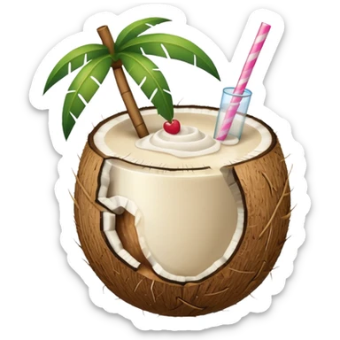 Coconut smoothie in a coconut  sticker