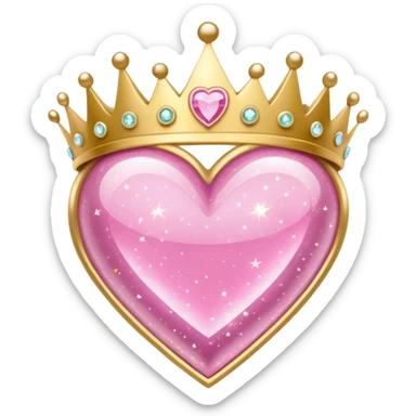 magical girl tiara themed heart sticker