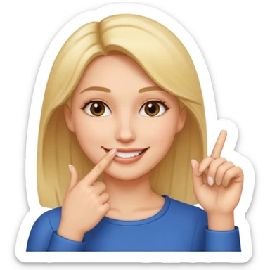 Casi como el primero, pero que no sean dos dedos, y que ese dedo solo este como el 2 dedo de la segunda mujer sticker