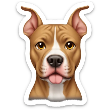 Light brown pitbull with ears cut sticker