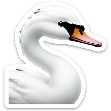 Swan with white bow  sticker