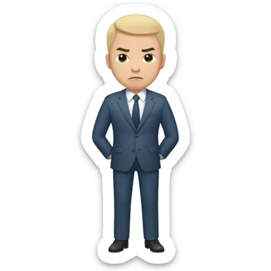 ligth man with a disgusted face full body sticker