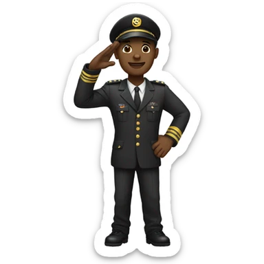Black man saluting  sticker