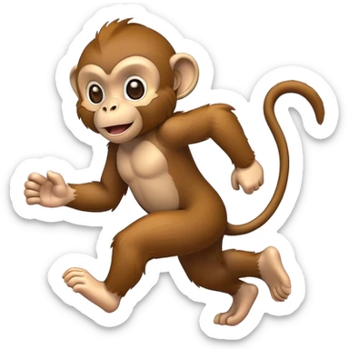 Monkey running sticker