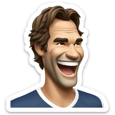 Roger Federer laughing  sticker
