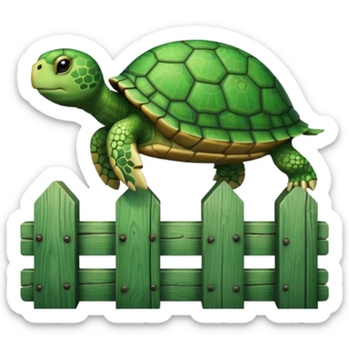 Turtle on a fence post sticker