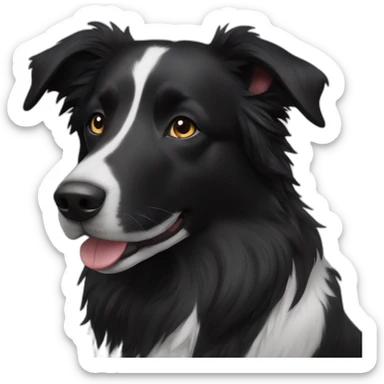 all Black mixed dog border collie sticker