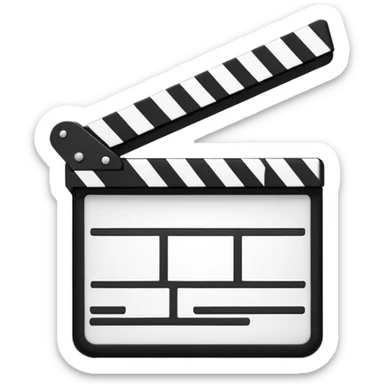 ultra simplified movie clapper, just two rectangles and a line, stripped of all details, pure geometric abstraction sticker