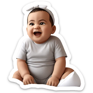 boy on bed with pillow sticker