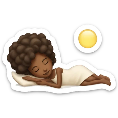 Brown skin girl taking a nap sticker
