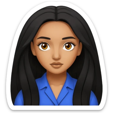 Leigh-Anne Pinnock brown eyes, black long hair sticker