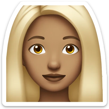 A beautiful girl with straight middle part blonde hair and brown eyes  sticker