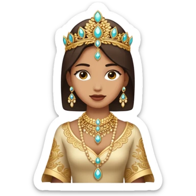 vestimenta himilce en cuerpo entero con joyas  sticker