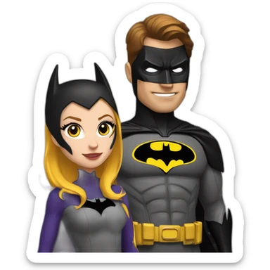 Batman and batgirl sticker