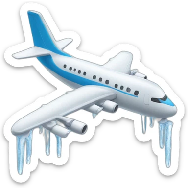 Airplane with icicles sticker