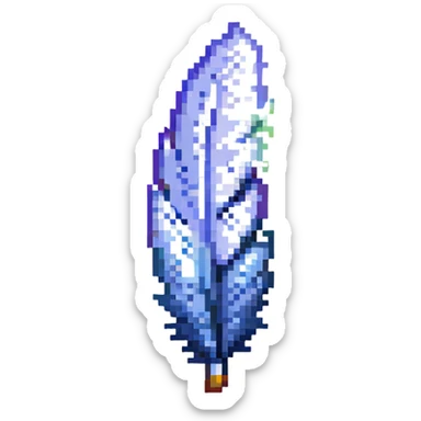 a small feather that describes the word tenderness sticker