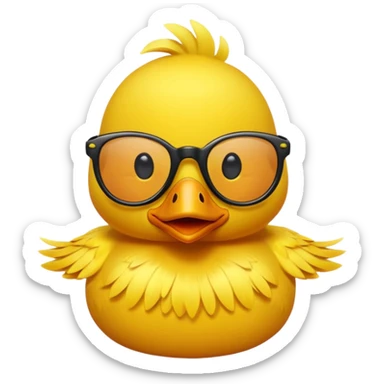 dame un pato amarillo con lentes oscuros sticker