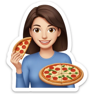 Anne Hathaway with pizza sticker