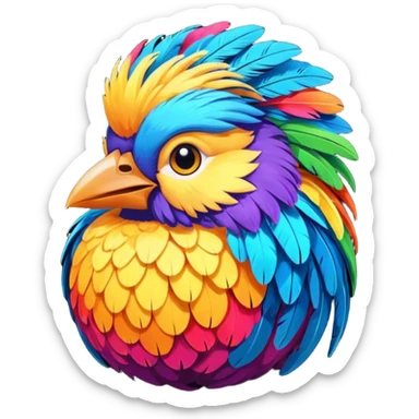 Bird with big balls sticker