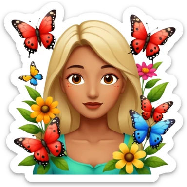 🎨Donde danzan las mariposas y los colibrís y entre las 💐flores y la 🏞️naturaleza las 🐝abejas bebiendo el néctar de las flores polinizando the 🐞ladybug rojo divino entre los jardines de pintorescos y majestuosos colores sticker