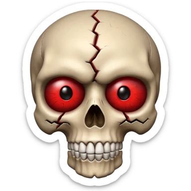 Lose Emoji

Glossy 3D emoji of a skull with red eyes, slightly cracked, dark red and black tones. sticker