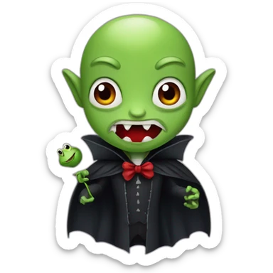 Vampire qui embrasse une grenouille sticker