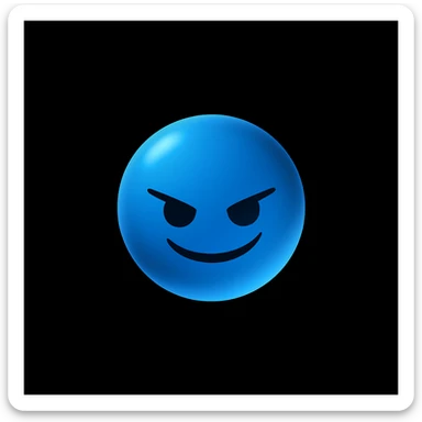 Create an ultra minimal, expressive Discord orb with a new mischievous expression in the style of imagen-4-fast-KaUtLiSA10F. Focus on the orb's minimalism and expressiveness with a mischievous mood. sticker