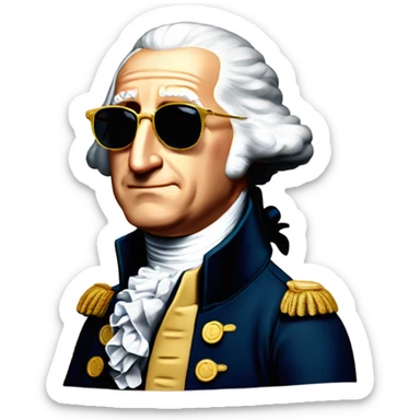 George Washington with sunglasses screamming sticker