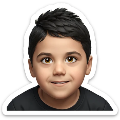smiling boy in black shirt sticker