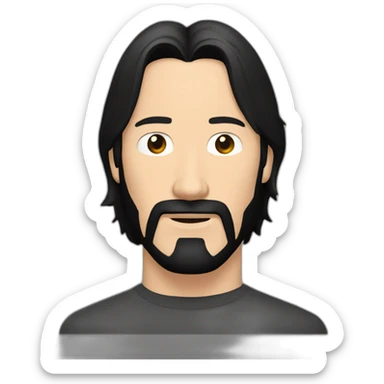 keanu reeves whit short hair and short beard sticker