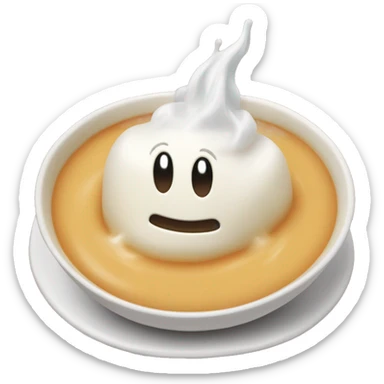 Melting marshmallow in Carmel soup sticker